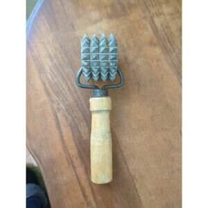 Vintage Spiked Meat Tenderizer With Wooden Handle